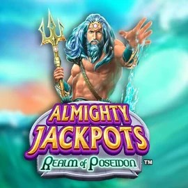 Almighty Jackpots – Realm of Poseidon slot logo by Novomatic at Efbet Casino