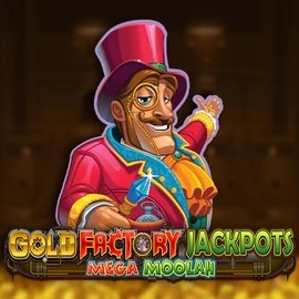 Gold Factory Jackpots Mega Moolah online game logo by Aurum Signature Studios on efbets.eu